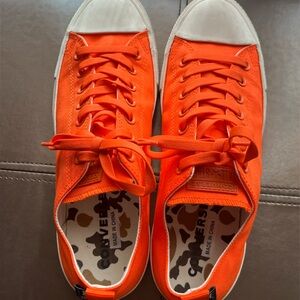 Neon Orange Low Top Converse